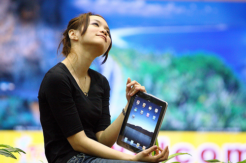 Girl using tablet