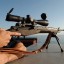 Taking aim through rifle sight