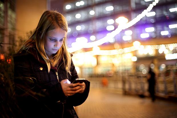 A girl with phone