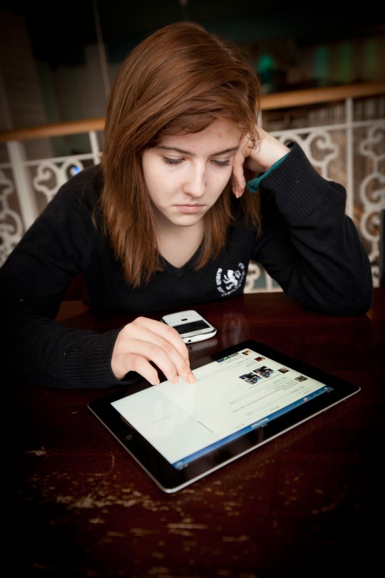 Girl using tablet