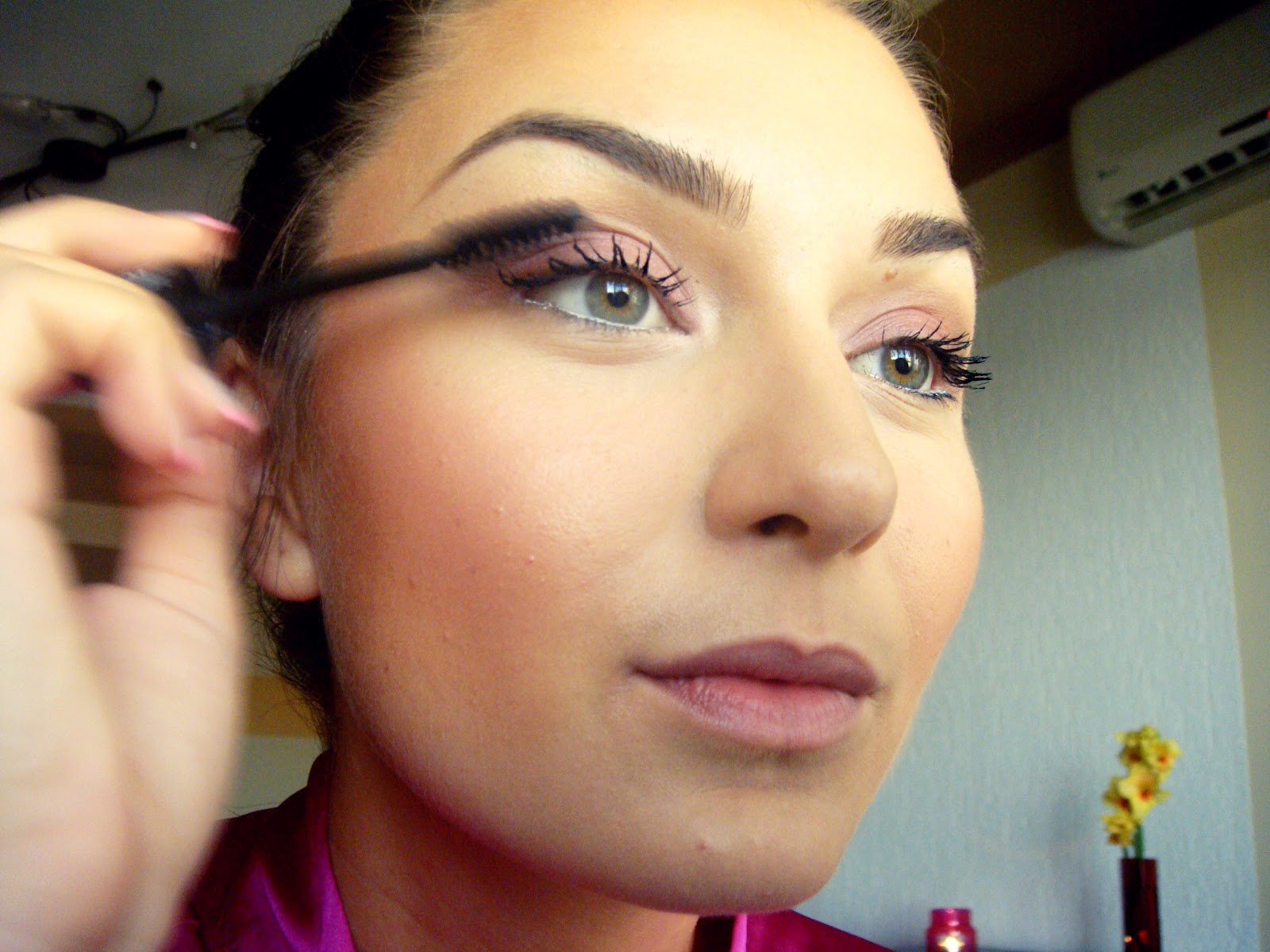 Lady applying makeup