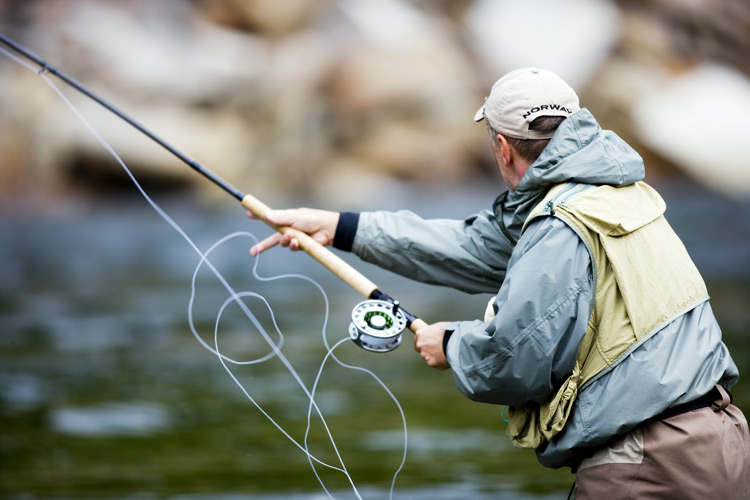 Casting a fishing line