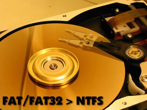 Convert File System FAT32 to NTFS
