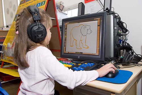 Kid on computer