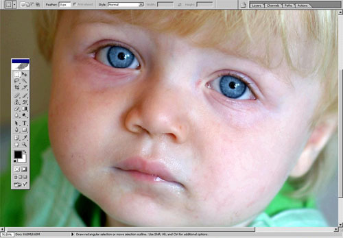 Removing blemish in Photoshop