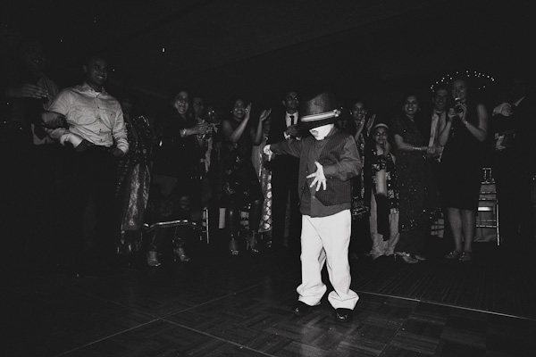 Boy dancing at wedding