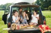 Children eating in car