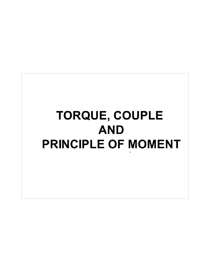 Torque and Couple