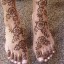 Henna applied on feet