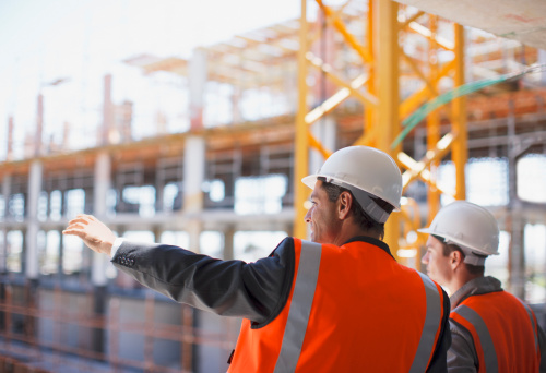 Construction site with workers