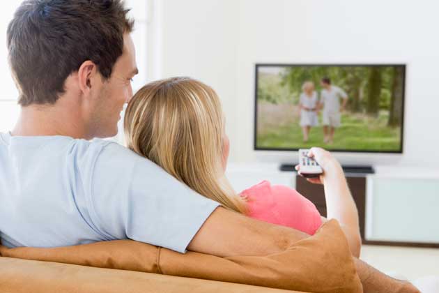 Couple in living room