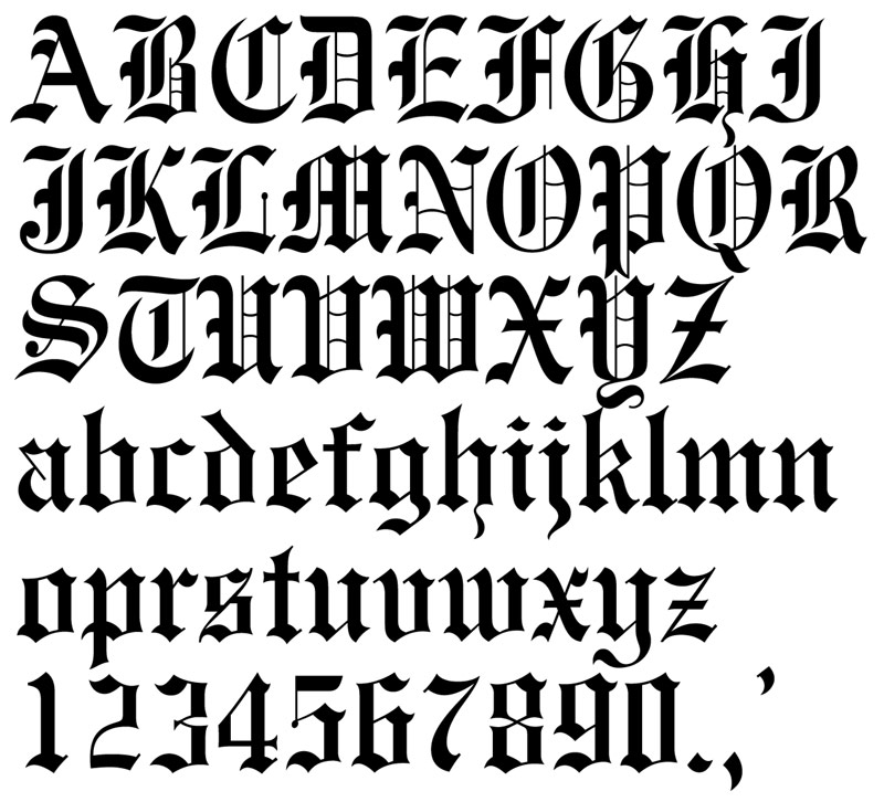 Old English alphabets