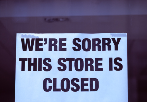 Store closed sign