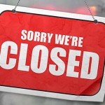 Sorry we're closed sign