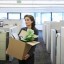 woman leaving her office