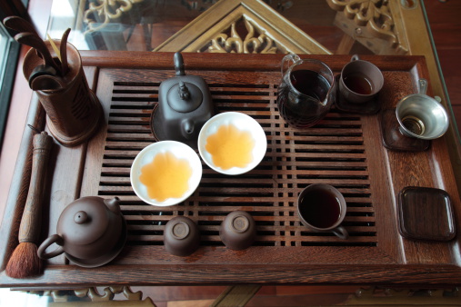 tea set on the table