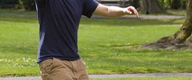 one handed Frisbee catch