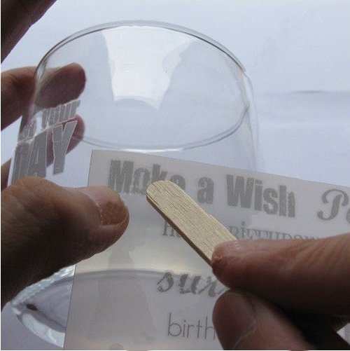 Rub on transferring on a glass