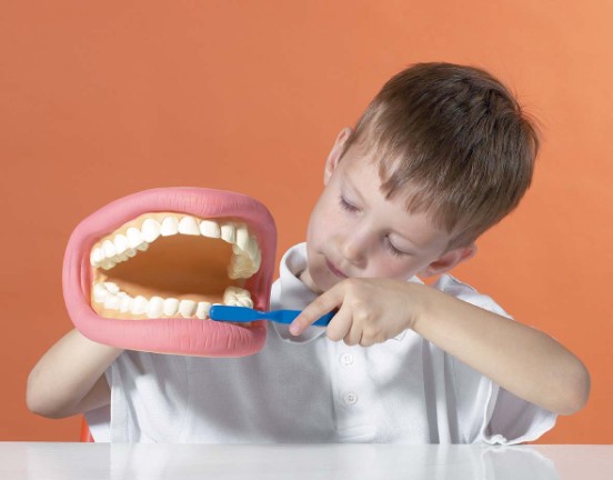 Boy Taking Care of Teeth