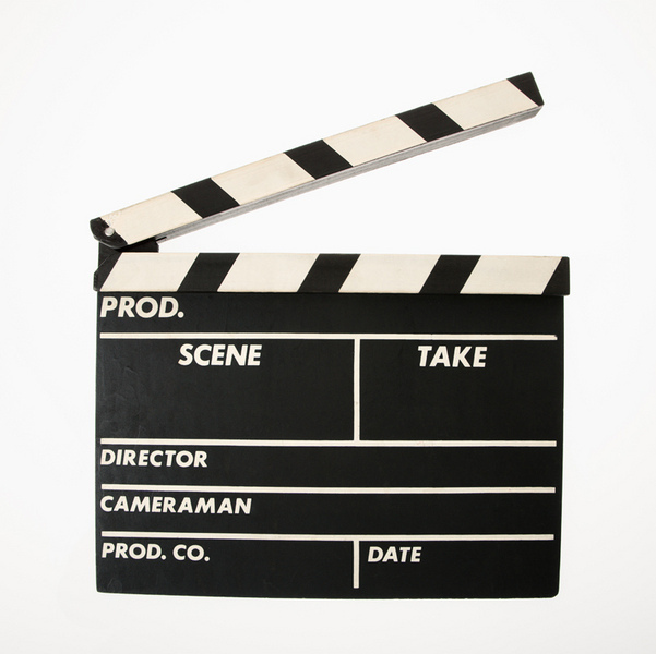 Movie scene clapboard