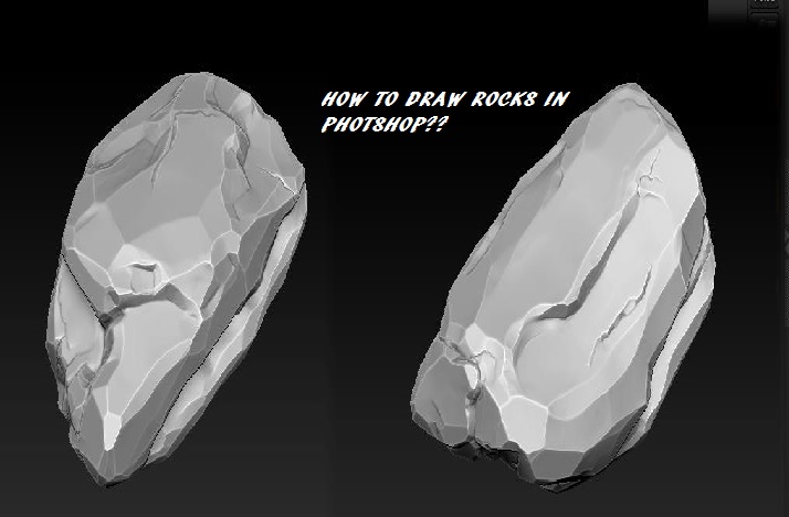 How to draw rocks in photoshop?