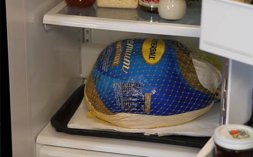 Turkey Placed in the Fridge