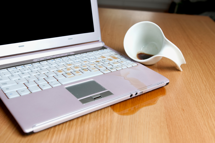 Coffee on a laptop